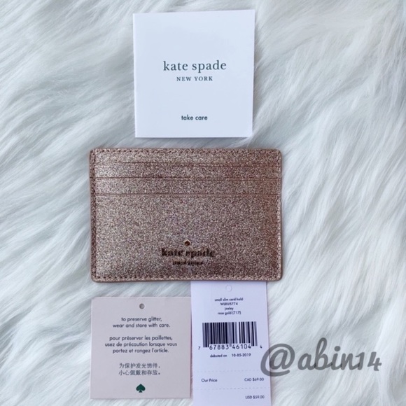 NWT Kate Spade Glitter Card Case with Gift Box - Picture 4 of 8